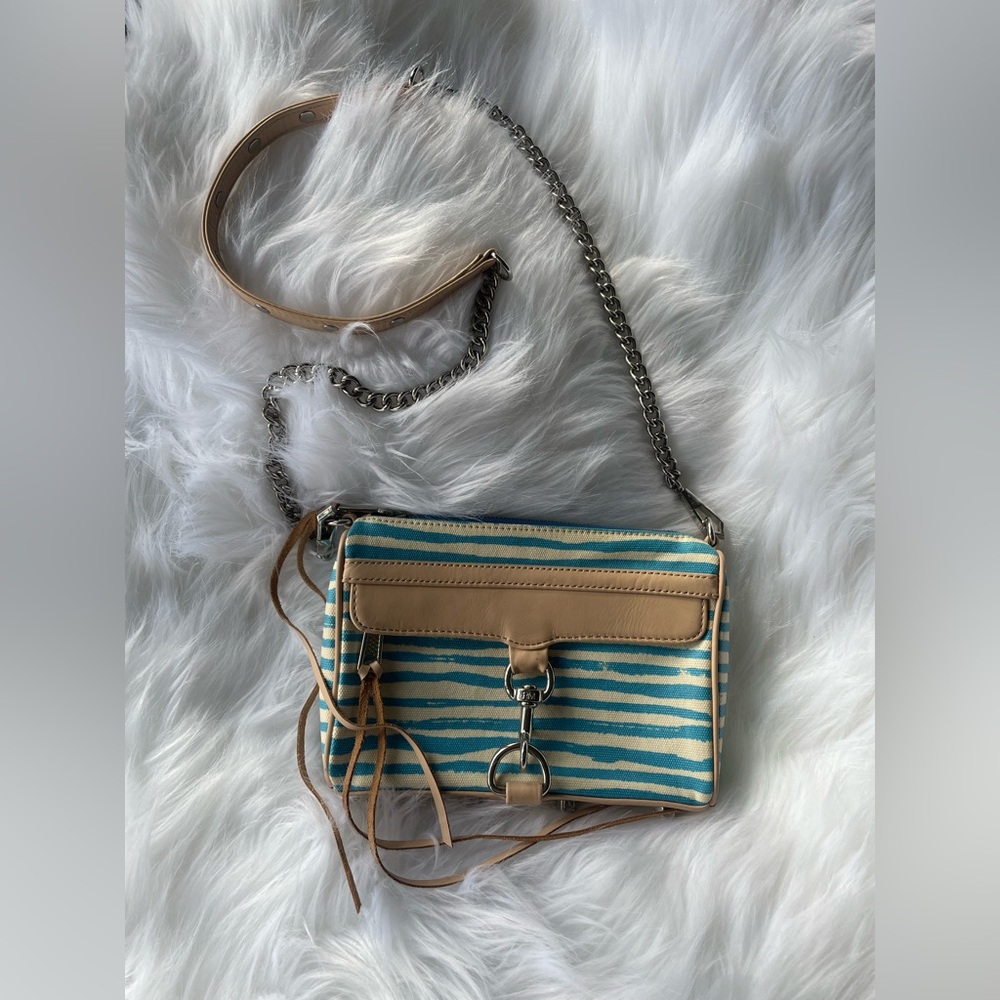 Rebecca Minkoff canvas striped Mini Mac